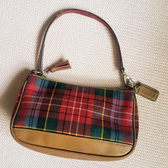 Coach Vintage Y2K Demi Shoulder Tartan Plaid Wool Purse - Picture 1 of 13